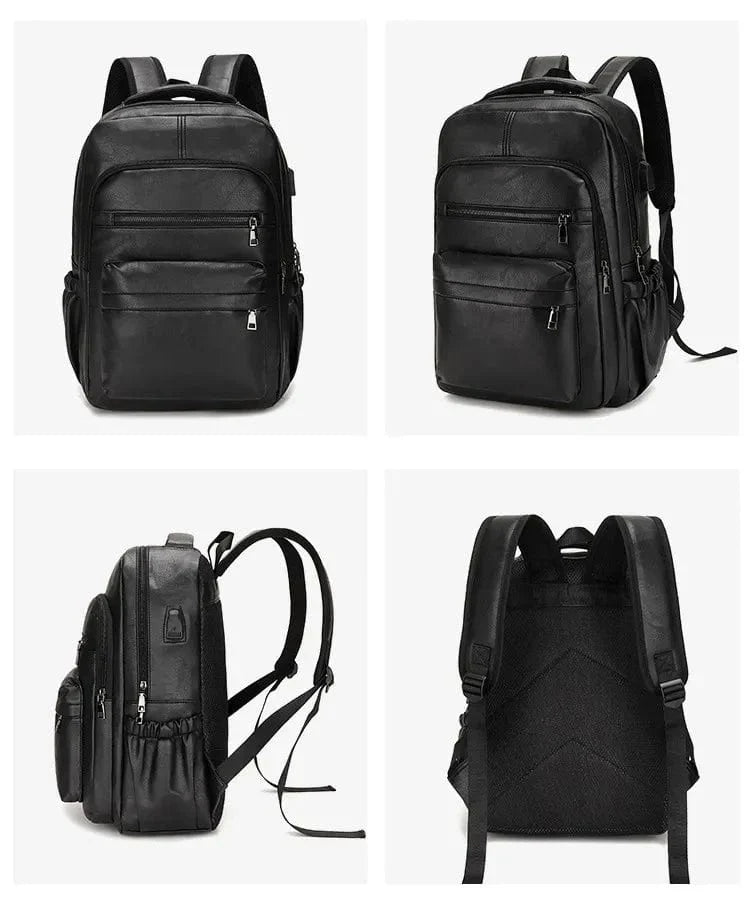 Sac à dos homme en similicuir, place pour un ordinateur