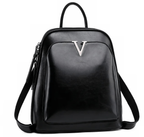 Sac à dos femme en cuir verni, noir, café ou marron, noir