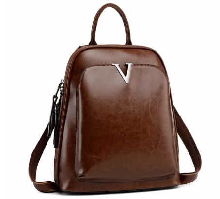 Sac à dos femme en cuir verni, noir, café ou marron