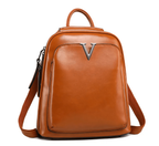 Sac à dos femme en cuir verni, noir, café ou marron, marron