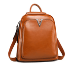 Sac à dos femme en cuir verni, noir, café ou marron