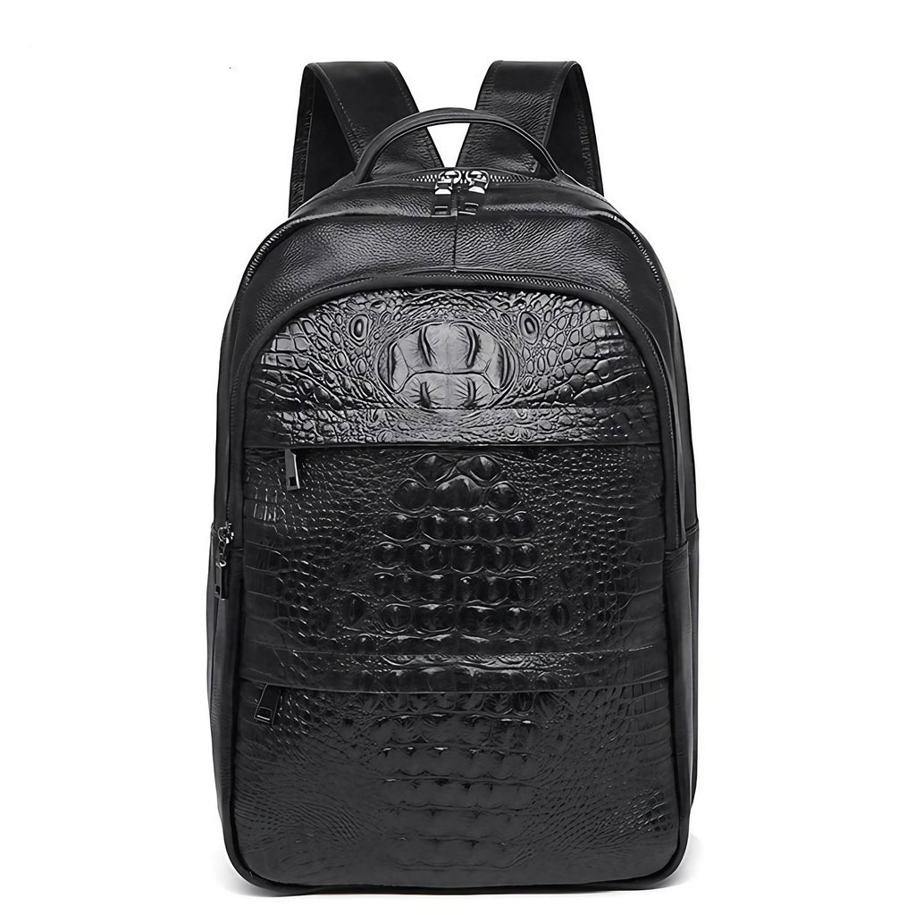 Sac à dos femme en cuir noir, ordinateur 17 pouces, noir