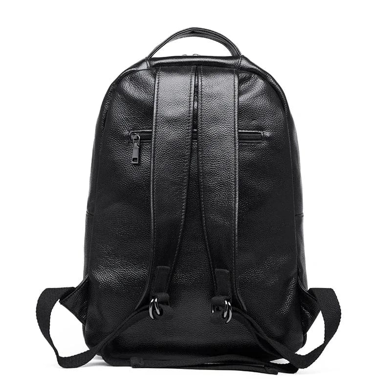 Sac à dos femme en cuir noir, ordinateur 17 pouces