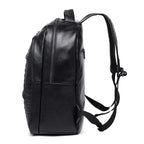 Sac à dos femme en cuir noir, ordinateur 17 pouces