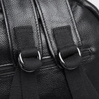 Sac à dos femme en cuir noir, ordinateur 17 pouces