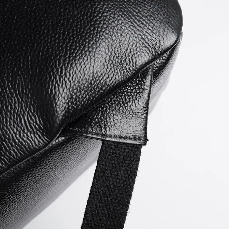 Sac à dos femme en cuir noir, ordinateur 17 pouces