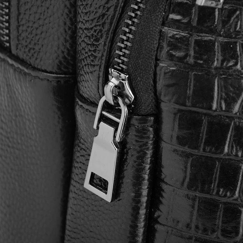 Sac à dos femme en cuir noir, ordinateur 17 pouces