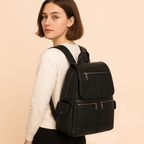 Sac à dos femme grande capacité en similicuir, ordinateur 16 pouces