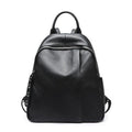 Sac à dos femme en cuir noir, format compact 35 x 27 cm, noir