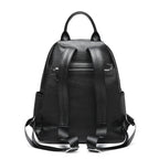 Sac à dos femme en cuir noir, format compact 35 x 27 cm