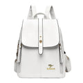 Sac à dos femme blanc en similicuir, format ville, blanc