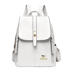 Sac à dos femme blanc en similicuir, format ville, blanc
