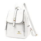 Sac à dos femme blanc en similicuir, format ville