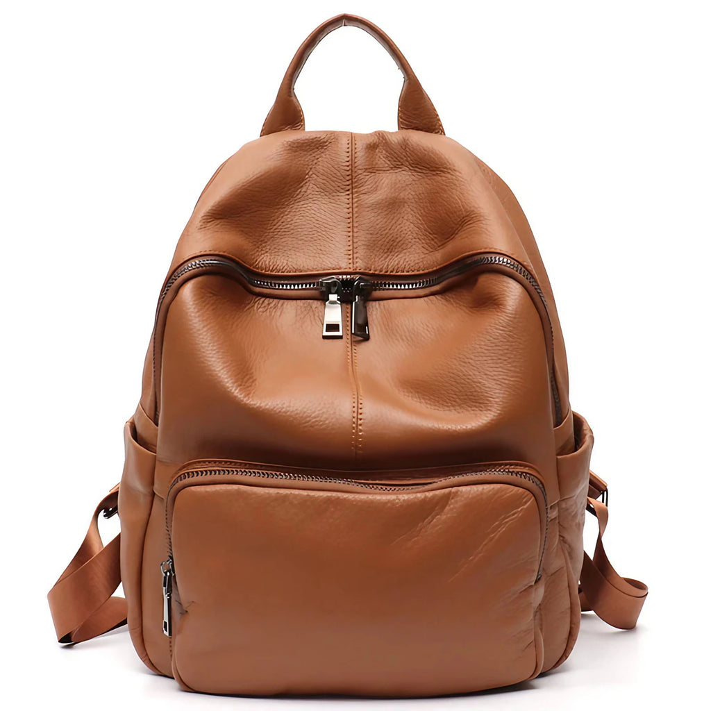 Sac à dos femme urbain à texture grainée, six coloris, camel