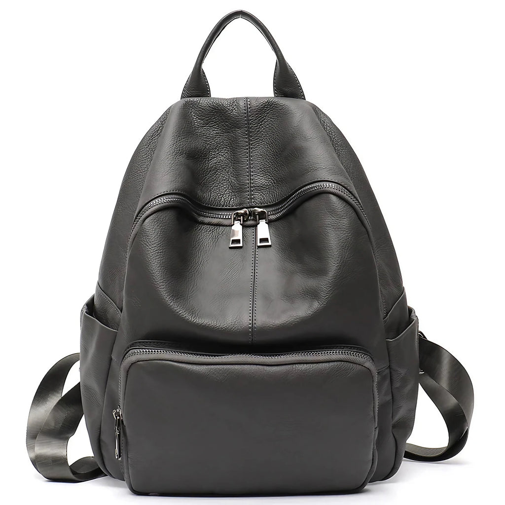 Sac à dos femme urbain à texture grainée, six coloris, gris