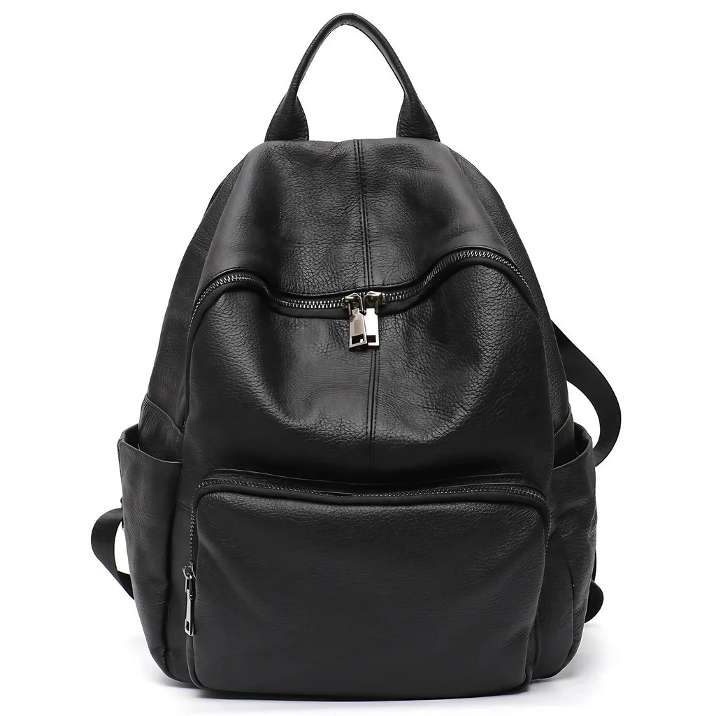 Sac à dos femme urbain à texture grainée, six coloris, noir