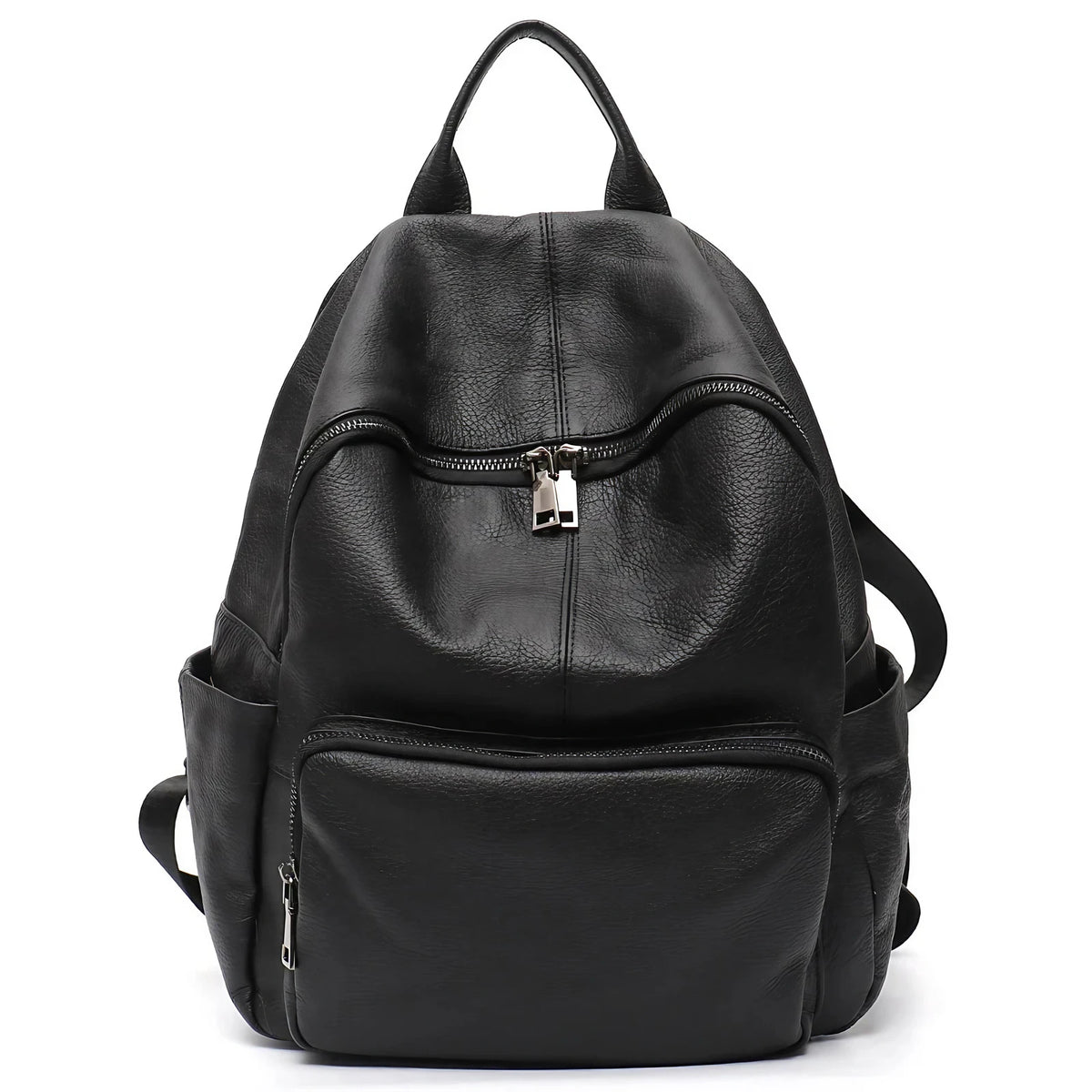 Sac à dos femme urbain à texture grainée, six coloris, noir