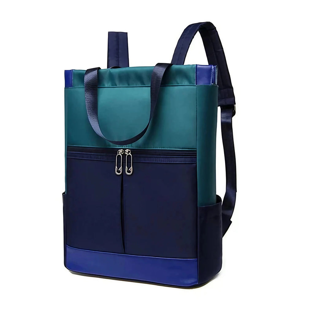 Sac à dos femme en nylon Oxford déperlant, ordinateur 14 pouces, bleu
