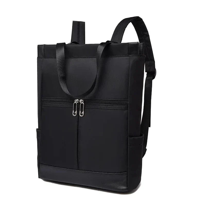 Sac à dos femme en nylon Oxford déperlant, ordinateur 14 pouces, noir
