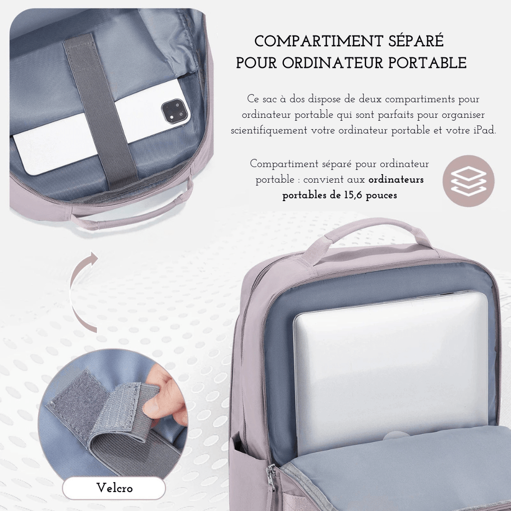 Sac à dos femme pour ordinateur 15,6 pouces en nylon Oxford