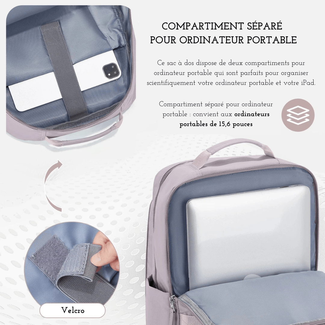 Sac à dos femme pour ordinateur 15,6 pouces en nylon Oxford