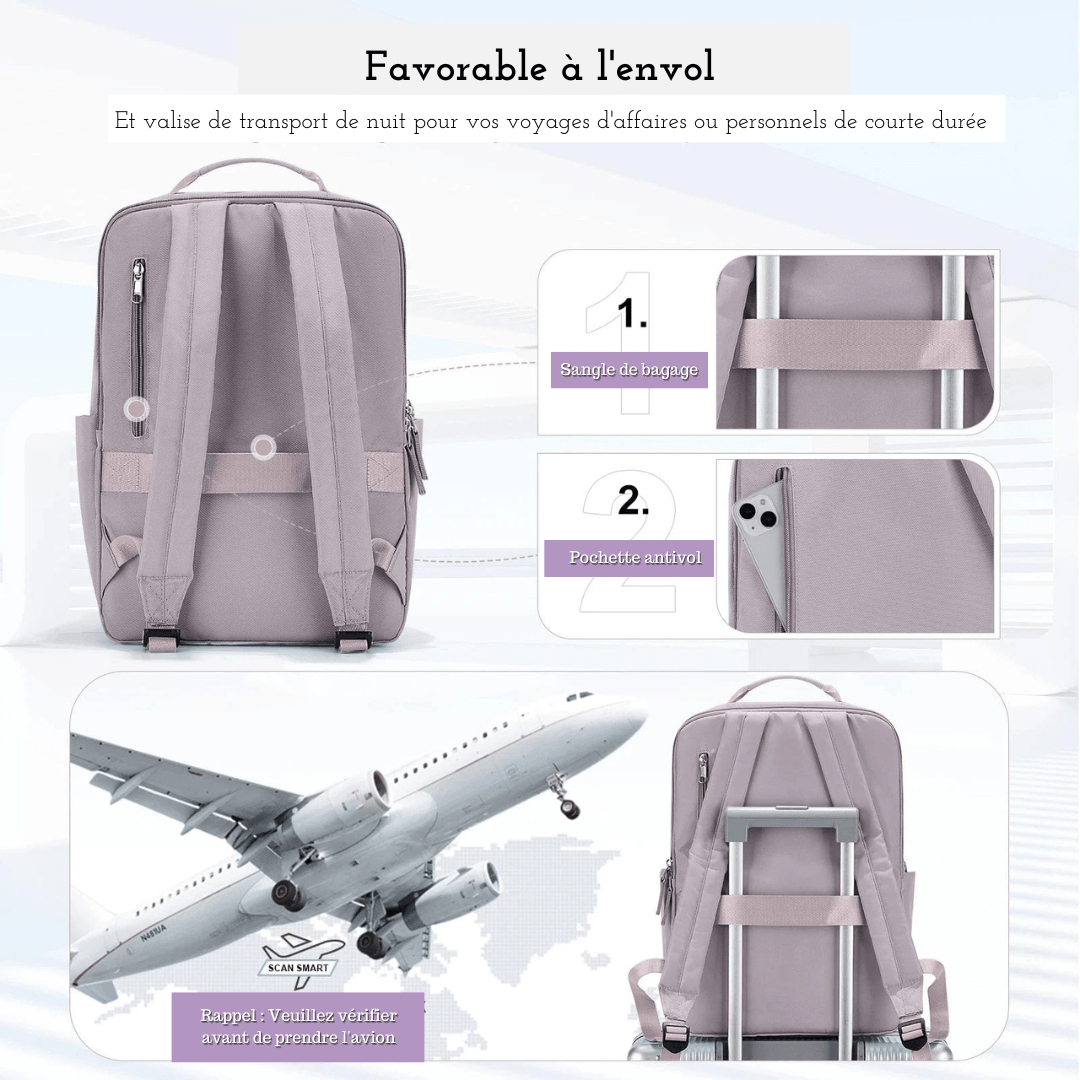 Sac à dos femme pour ordinateur 15,6 pouces en nylon Oxford