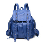 Petit sac à dos femme bleu en similicuir, 0,5 kg, bleu