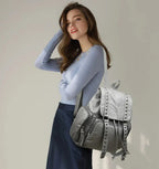 Petit sac à dos femme bleu en similicuir, 0,5 kg
