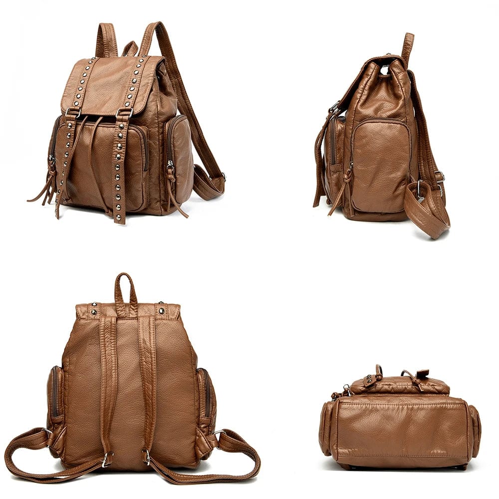Petit sac à dos femme bleu en similicuir, 0,5 kg