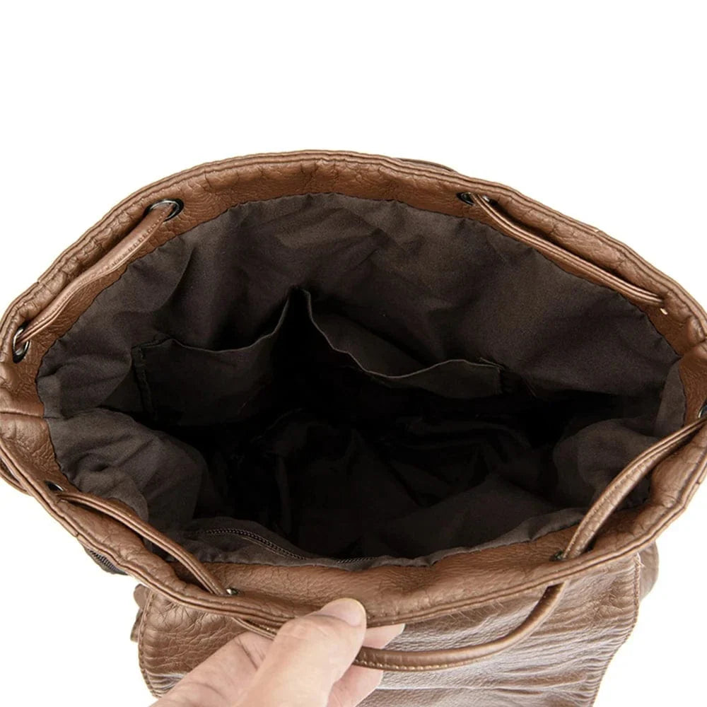 Petit sac à dos femme bleu en similicuir, 0,5 kg