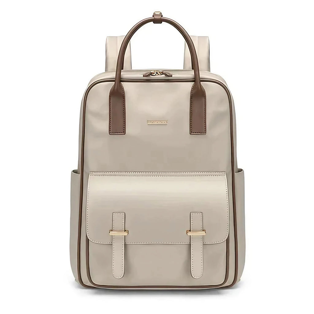 Sac à dos femme pour ordinateur 15 pouces, léger, noir ou beige, beige