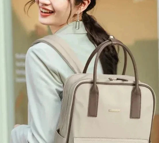 Sac à dos femme pour ordinateur 15 pouces, léger, noir ou beige