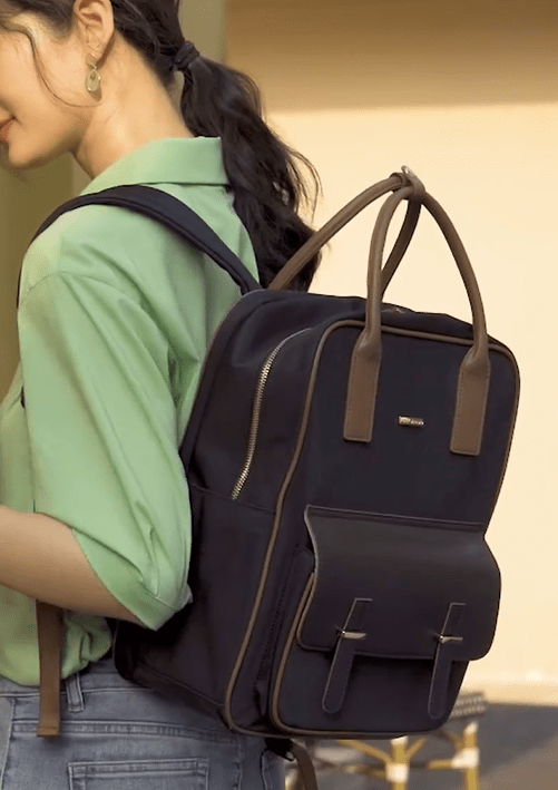 Sac à dos femme pour ordinateur 15 pouces, léger, noir ou beige