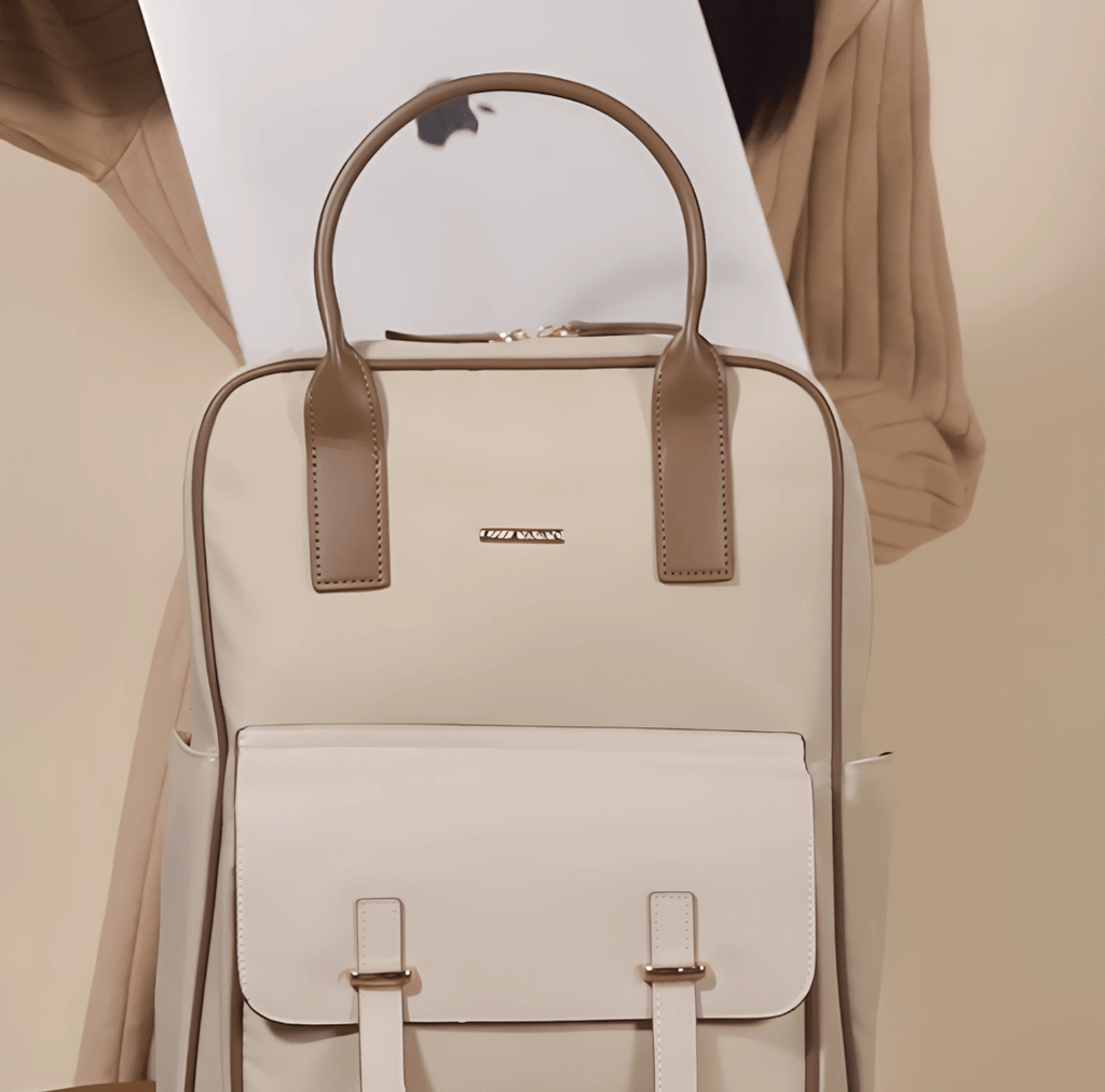 Sac à dos femme pour ordinateur 15 pouces, léger, noir ou beige