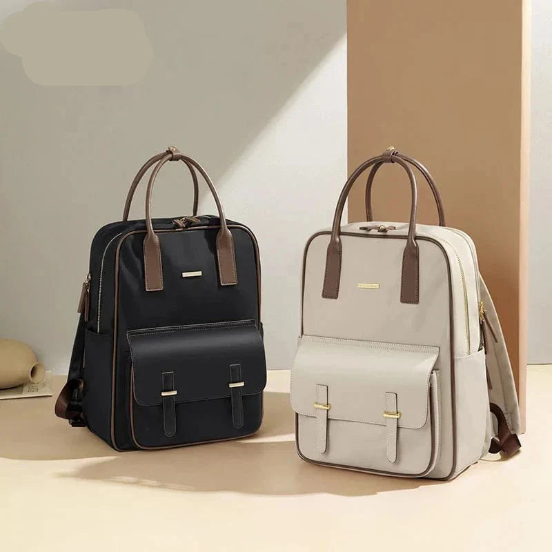 Sac à dos femme pour ordinateur 15 pouces, léger, noir ou beige