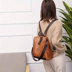Sac à dos antivol femme en similicuir, trois coloris