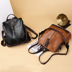 Sac à dos antivol femme en similicuir, trois coloris