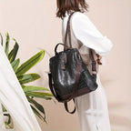 Sac à dos antivol femme en similicuir, trois coloris