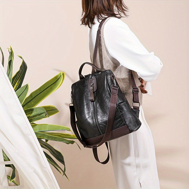 Sac à dos antivol femme en similicuir, trois coloris