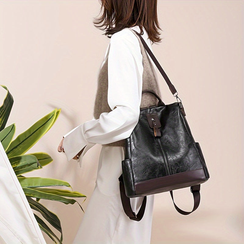 Sac à dos antivol femme en similicuir, trois coloris