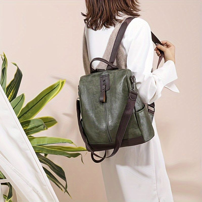 Sac à dos antivol femme en similicuir, trois coloris
