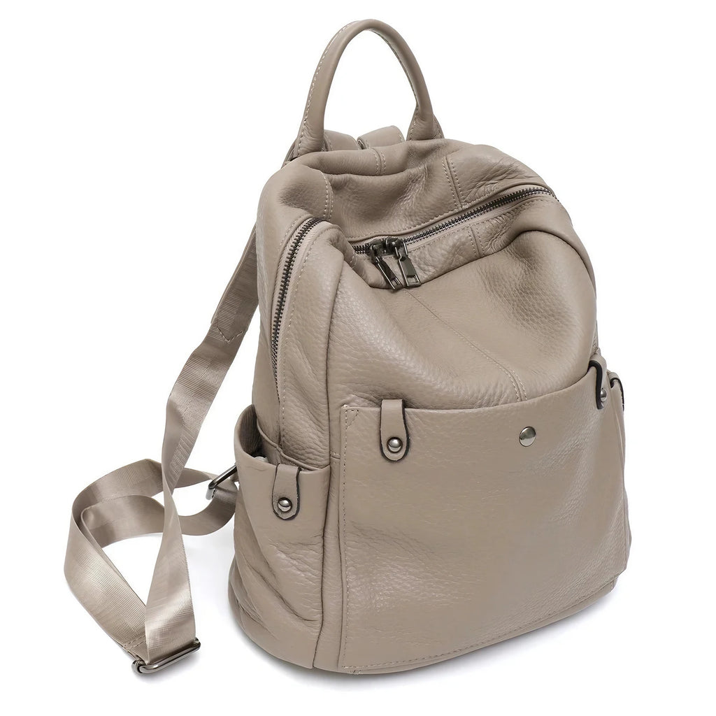 Petit sac à dos femme en éco-cuir grainé, quatre coloris