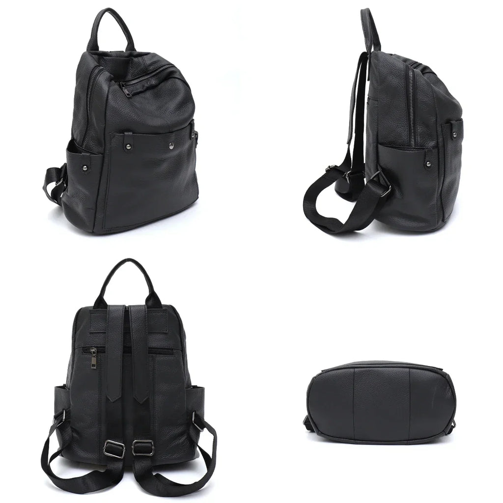 Petit sac à dos femme en éco-cuir grainé, quatre coloris