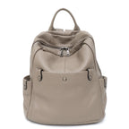 Petit sac à dos femme en éco-cuir grainé, quatre coloris, taupe