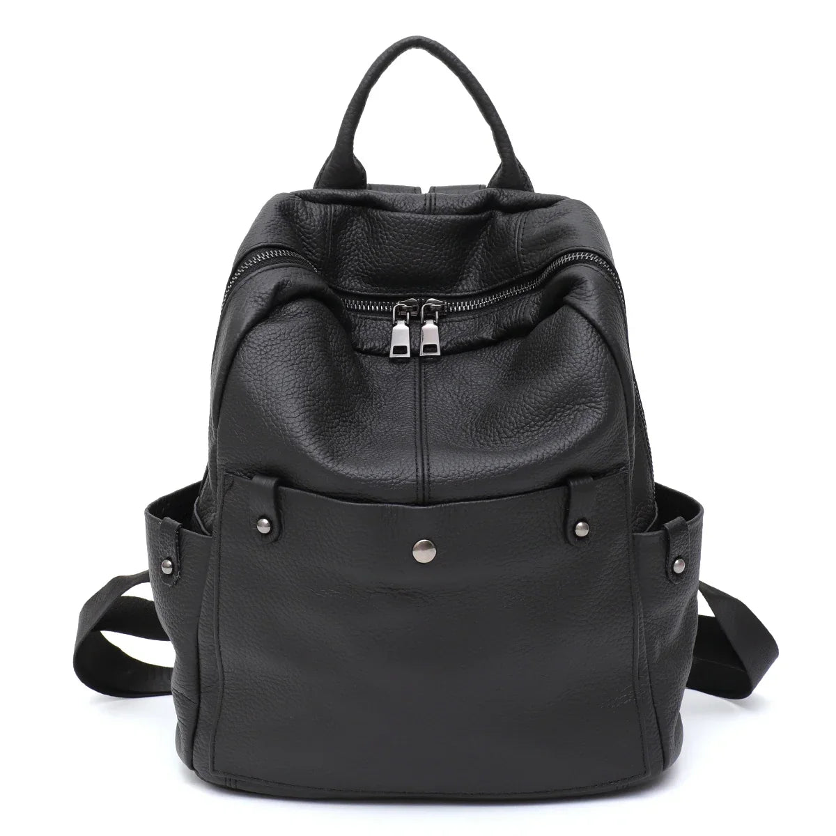 Petit sac à dos femme en éco-cuir grainé, quatre coloris, noir