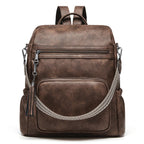 Sac à dos femme en similicuir, ordinateur 14 pouces, 0,94 kg, café