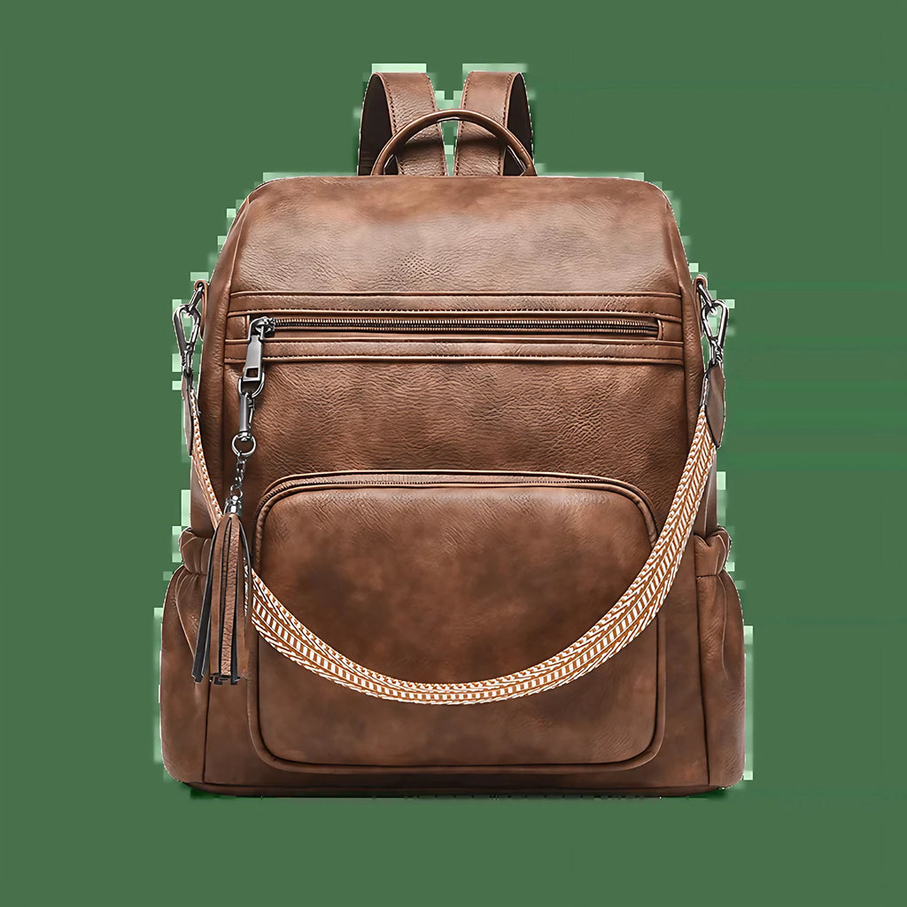 Sac à dos femme en similicuir, ordinateur 14 pouces, 0,94 kg, marron