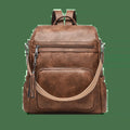 Sac à dos femme en similicuir, ordinateur 14 pouces, 0,94 kg, marron