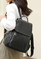 Sac à dos antivol femme à fermetures cachées, porté dos ou main, noir
