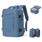 Sac à dos de voyage femme en nylon, ouverture à 180°, bleu